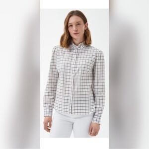 Barbour Daffodil Relaxed Fit Pink and Black Button Down Shirt Size 4